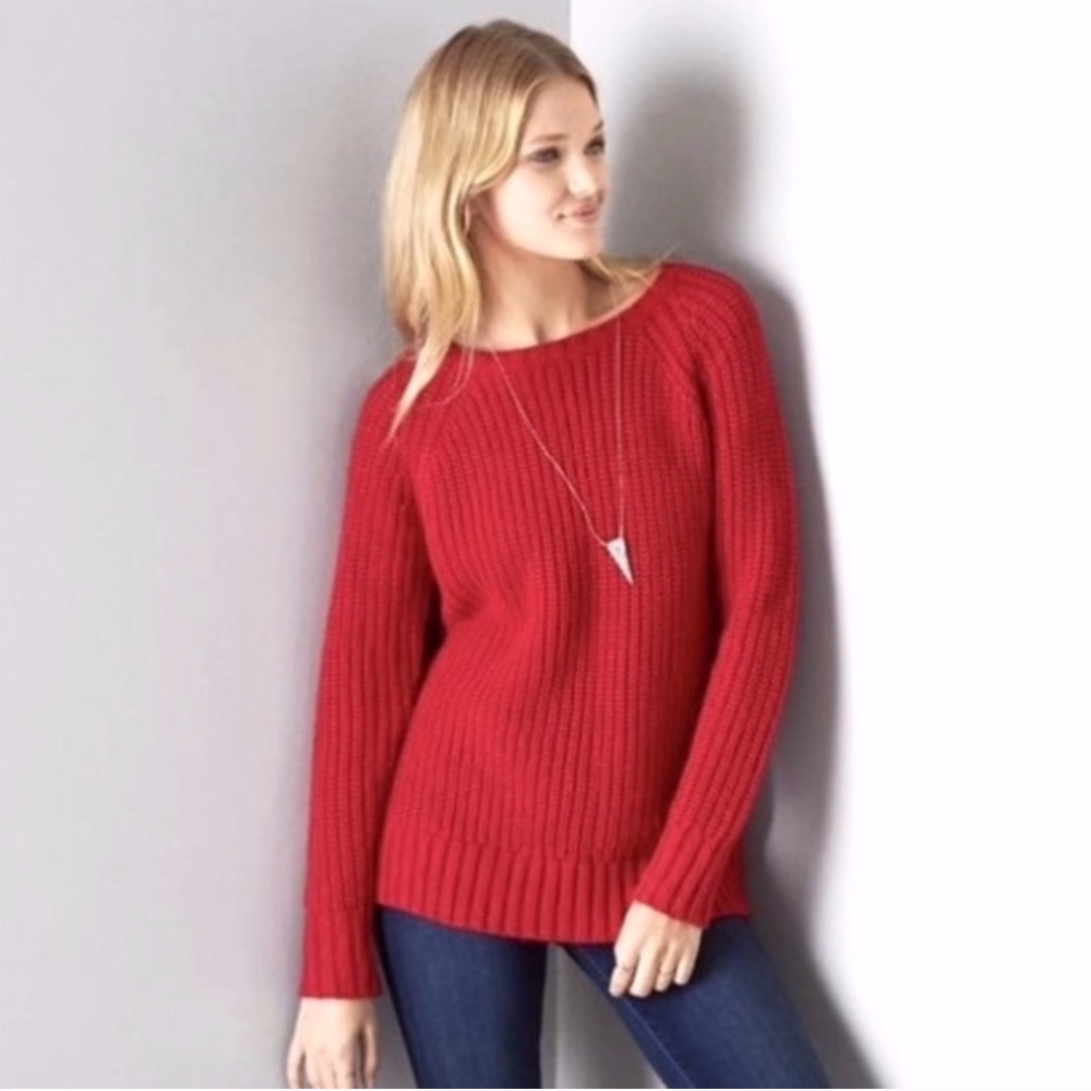 American Eagle Red Knit Jegging Sweater XS Valentine's Day